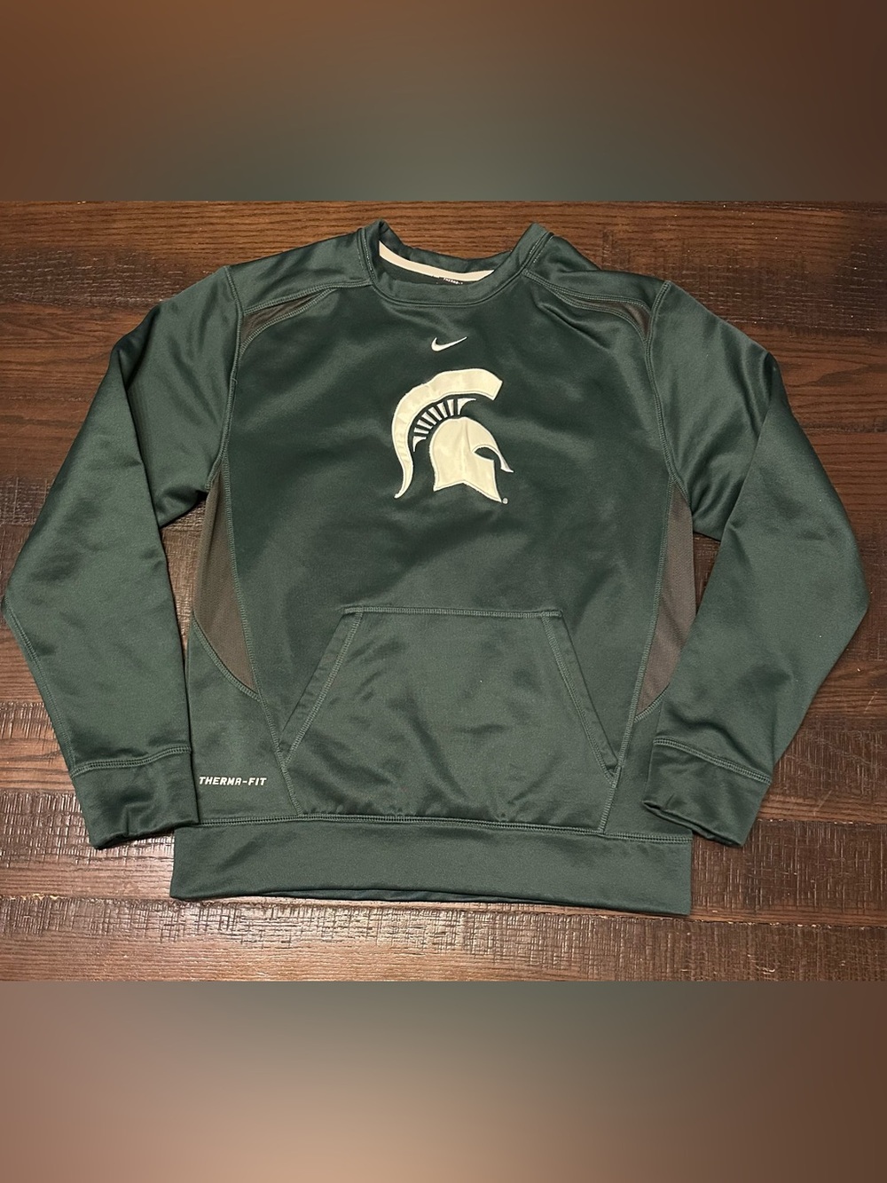 Nike Michigan State Spartans Therma-Fit crewneck Sweatshirt Size XS Vtg Y2K